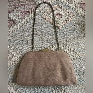Fossil Tan Clutch with Chain Strap